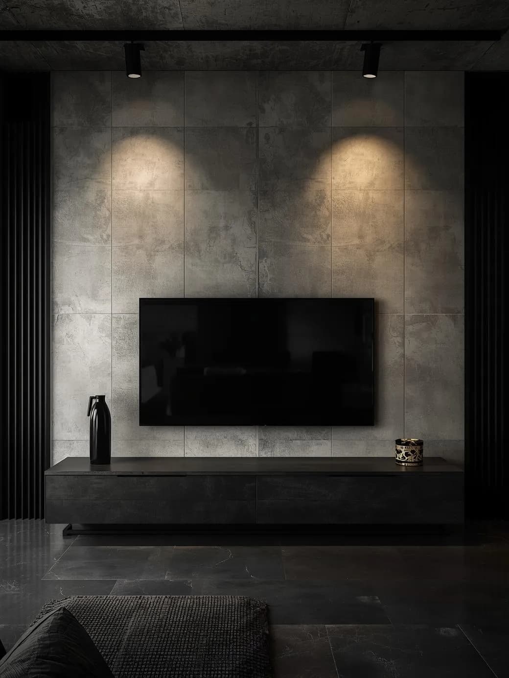 Backdrop TV Panel industrial Garasi - Rak | Jabodetabek