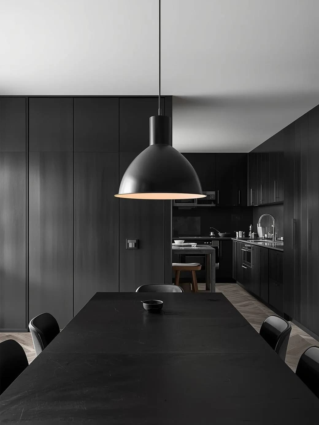 dinning set meja makan hitam