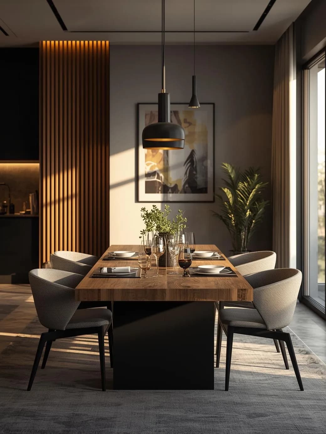 meja makan set kayu tropis