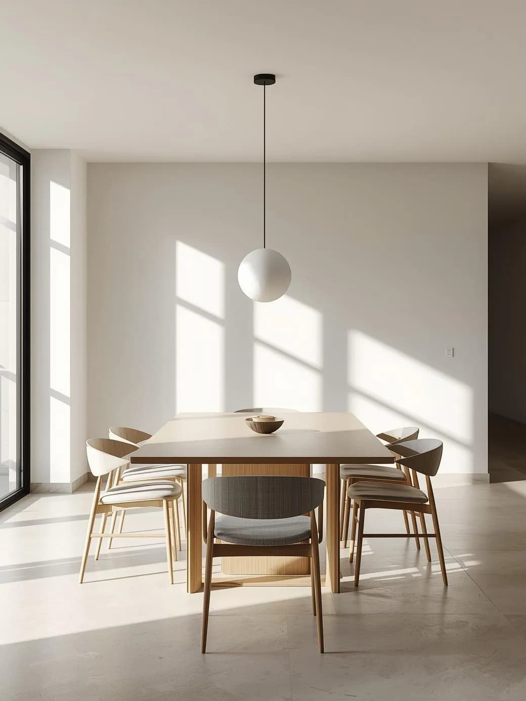 meja makan set minimalist white japan Seri Sora Pantry